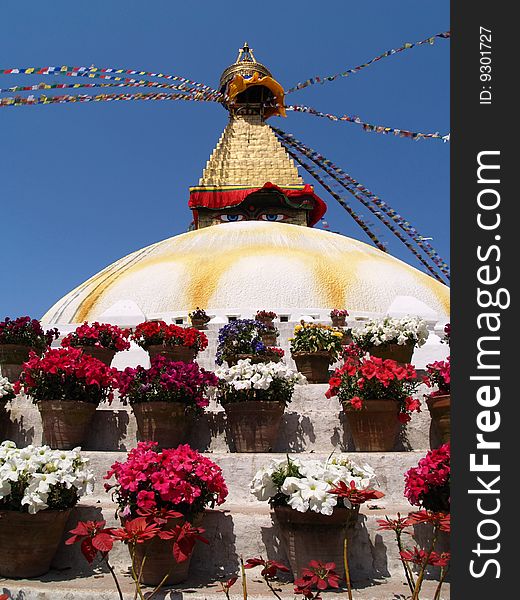 Nepalese stupa in Bodhnath, Nepal