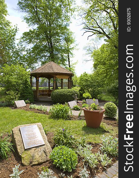 A beautifil gazebo and memorial for deceased youths. A beautifil gazebo and memorial for deceased youths