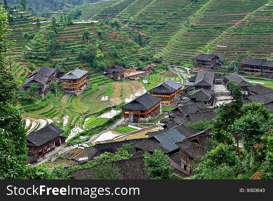 A small village in the mountains. A small village in the mountains