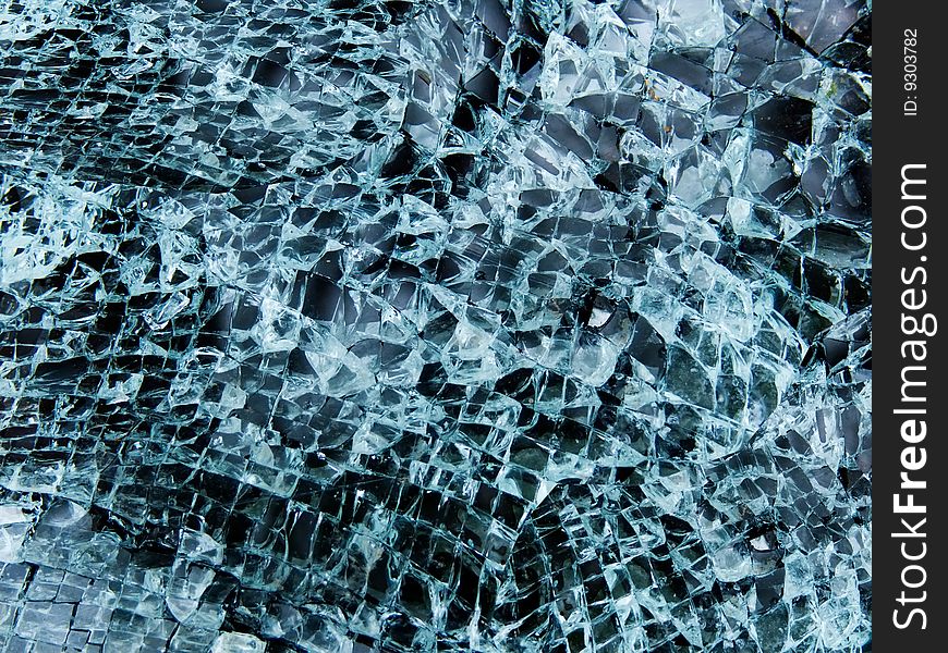 Glass the broken automobile Ð°bstract background
