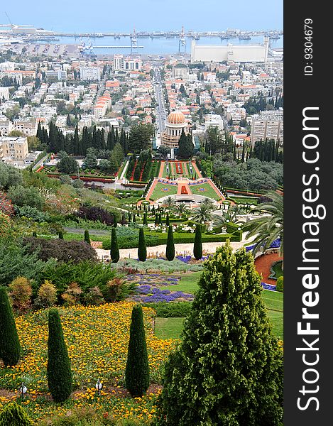 City Haifa.The Garden Of Bahai.