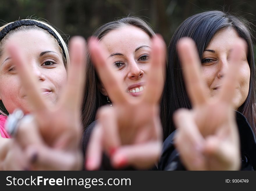 Beautiful girls in the park. Beautiful girls in the park