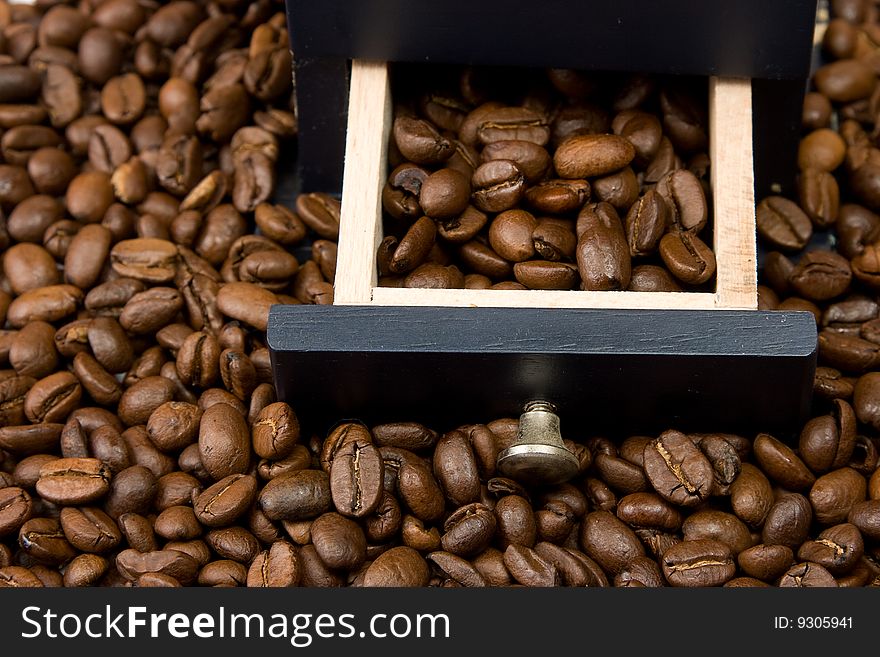 Wooden Box Over Coffee