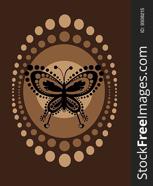 Vector illustration of funky butterfly in retro style. Vector illustration of funky butterfly in retro style