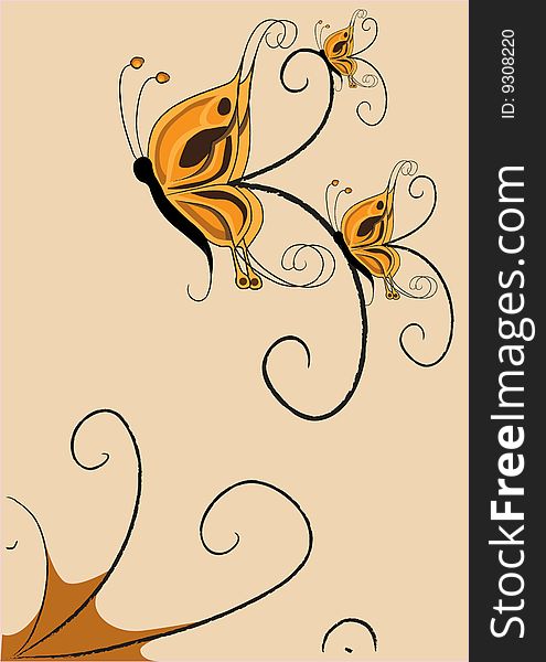 Vector illustration of  funky retro butterflies  abstract pattern. Vector illustration of  funky retro butterflies  abstract pattern