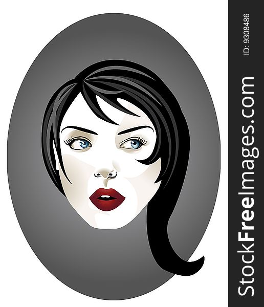 Vector illustration of funky cool young woman. Vector illustration of funky cool young woman.