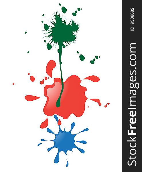 Vector illustration of three separate groups of paint blobs