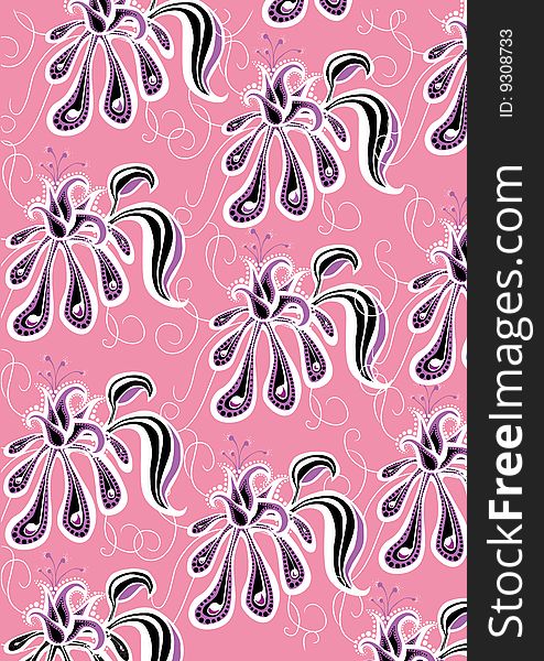 Vector Illuctration of Decorative floral elements with big beautiful flowers. Vector Illuctration of Decorative floral elements with big beautiful flowers