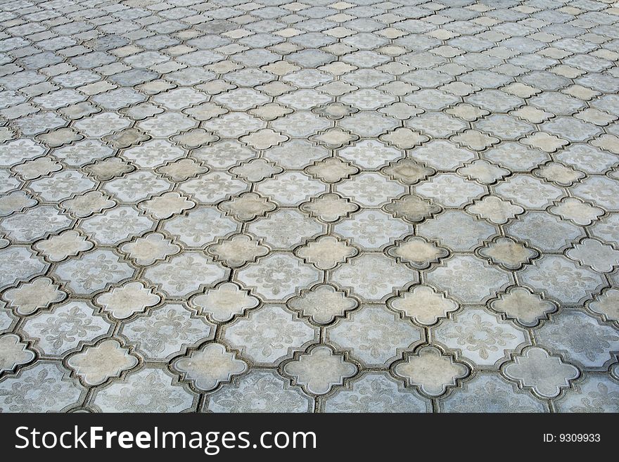 Grey stone  block paving background