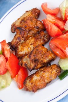 Grilled Chicken Legs With Salad Royalty Free Stock Image Grilled Chicken Legs With Salad Royalty Free Stock Image