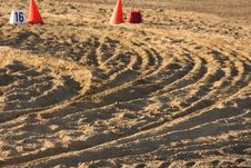 Tracks On Sand From Tire Stock Photos Tracks On Sand From Tire Stock Photos