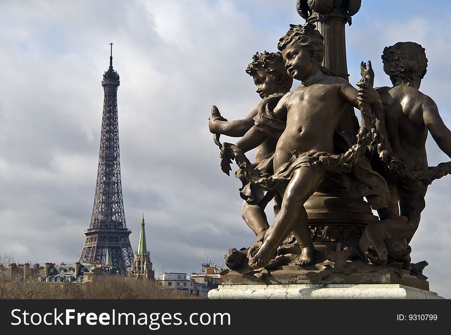 Eiffel Tower and Pont Alexander III