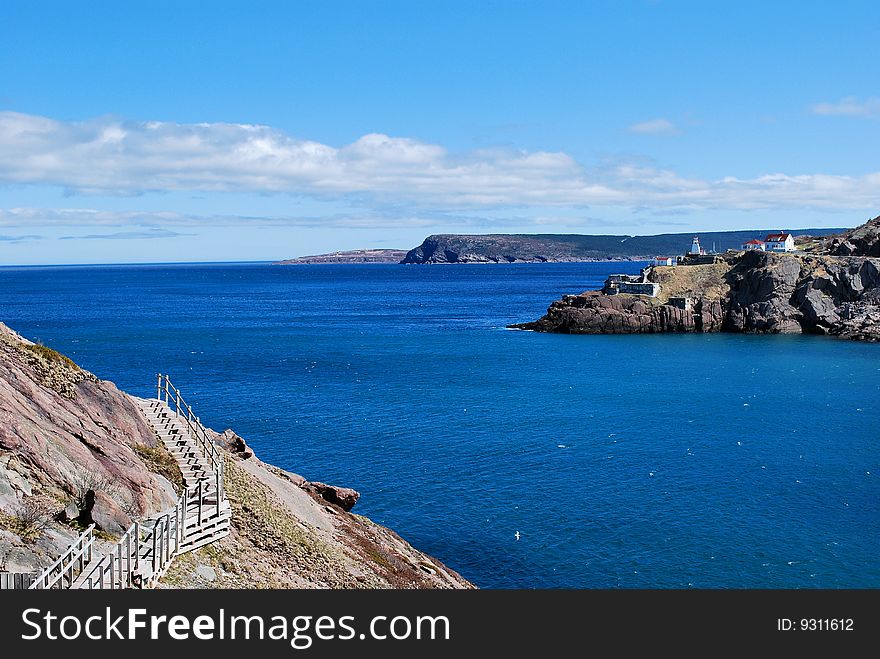 Entrance to St John's Harbour called The Narrows. Fort Amherst which you see on the right of the photograph is a British Fort built during the Second World War.