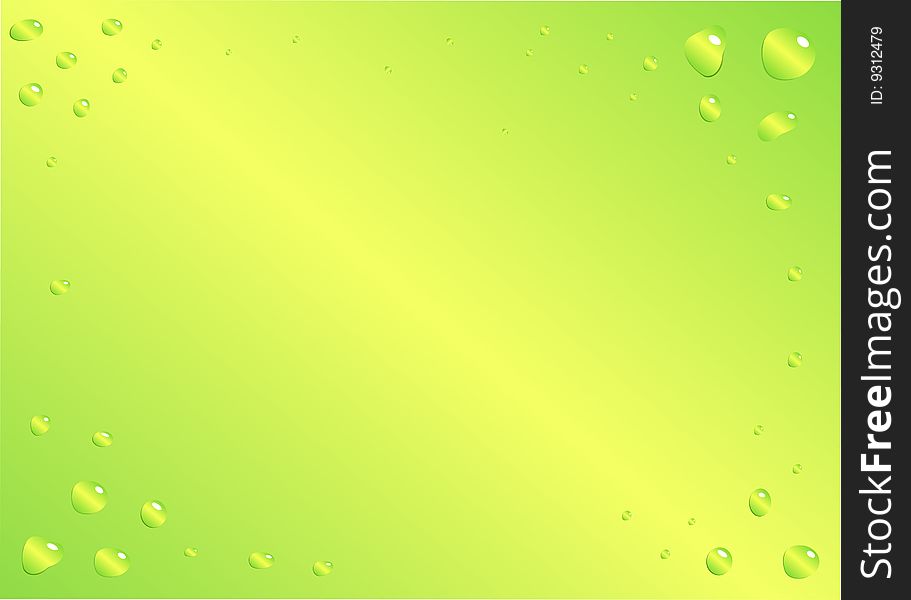 Water drops on green background. Water drops on green background