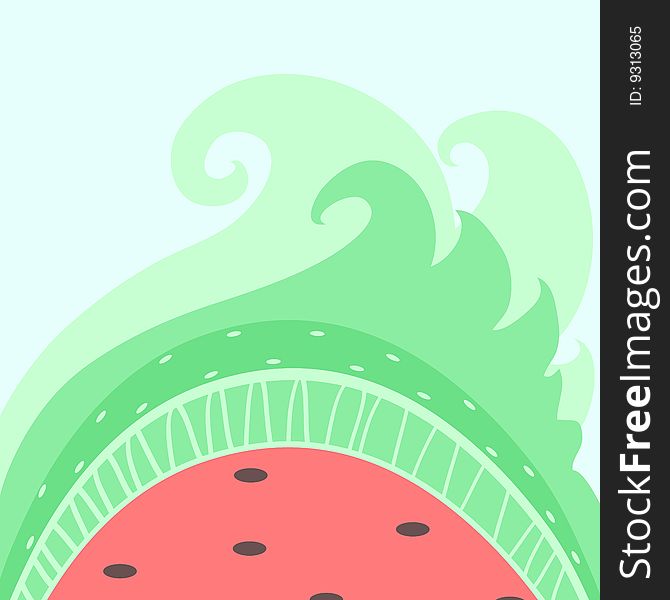 Background with watermelon. Full editable. Background with watermelon. Full editable.