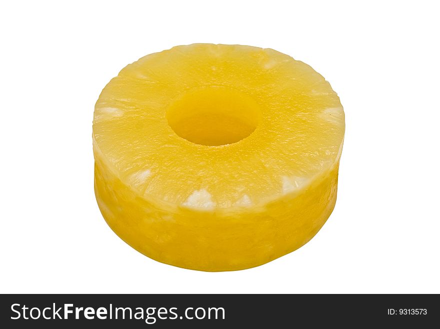 Pineapple slice isolated on a white background