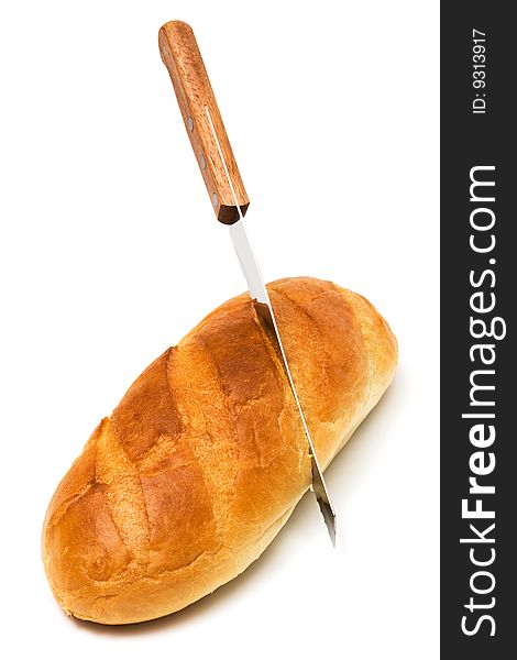 Fresh bread and knife