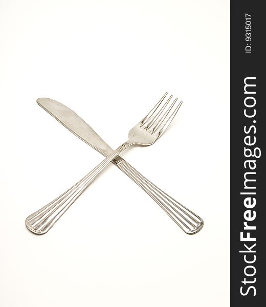 Knife and fork
	
photography studio on white background