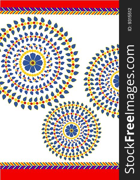 Traditional indian bandhej block print pattern illustration