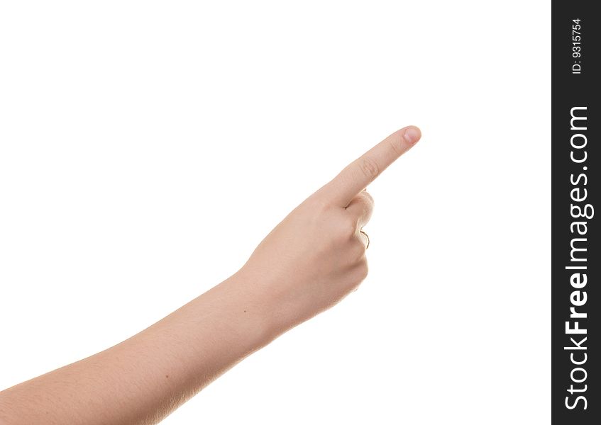 Finger gesture isolated over white. Finger gesture isolated over white