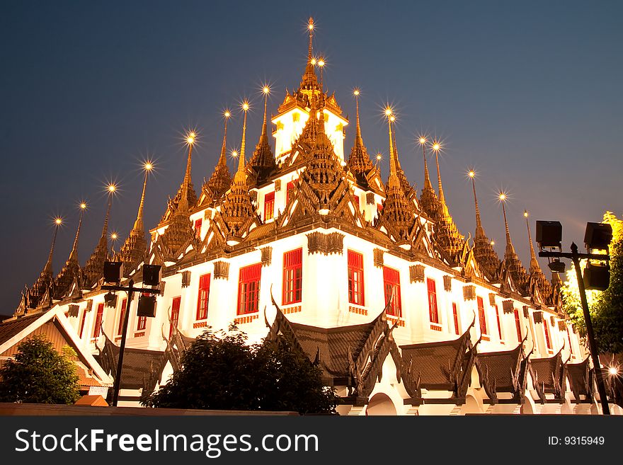 Thai Style Architecture At Twilight