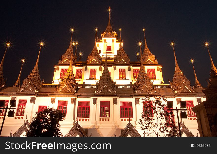 Thai style architecture at twilight