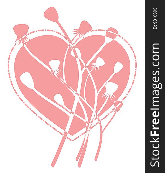 Emo Heart. Vector Love Concept.