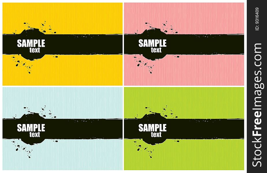 Vector Grunge Background Set. Four Colors.