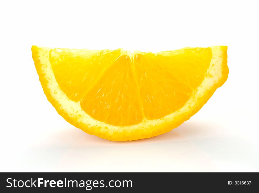 Orange quarters isolated against a white background