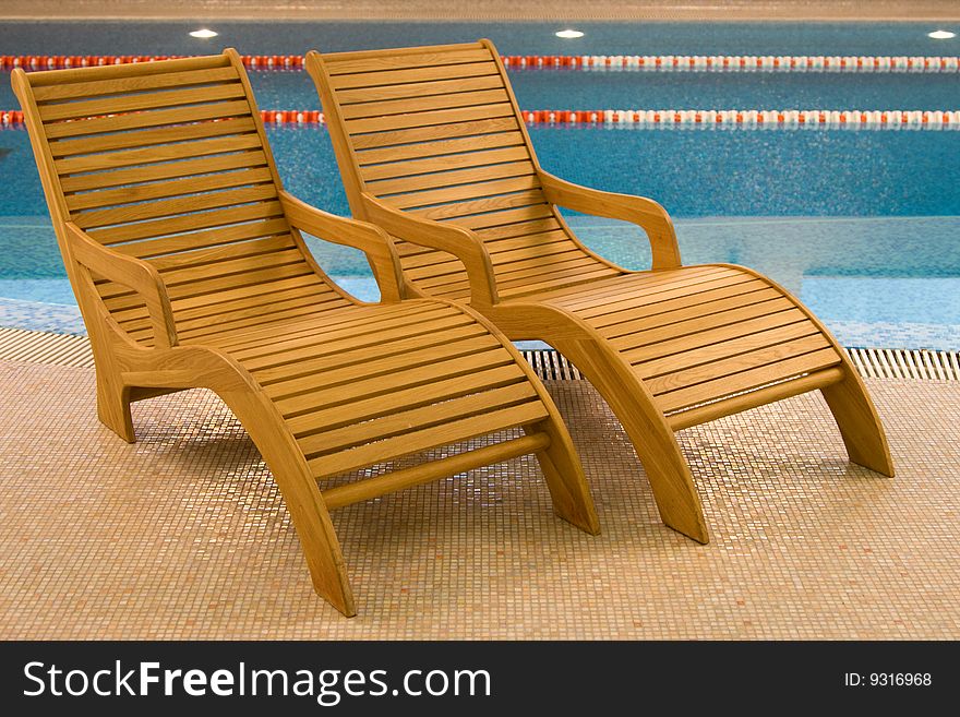 Empty Seats For Rest Near To Pool