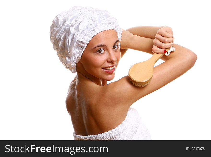 Beautyful girl with white towel