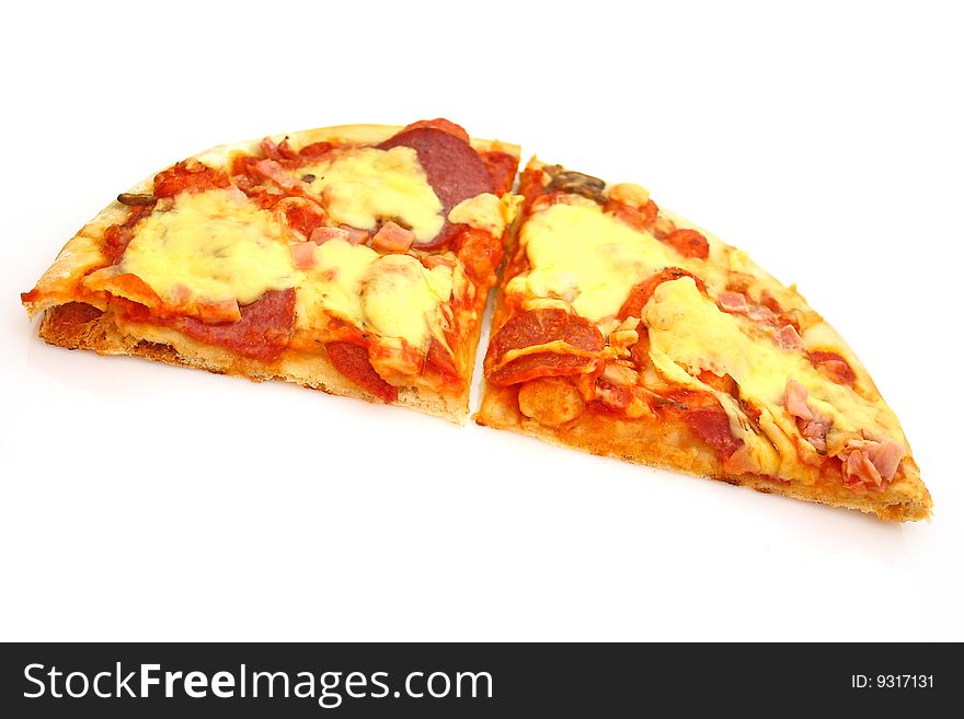 Fresh pizza isolated on white