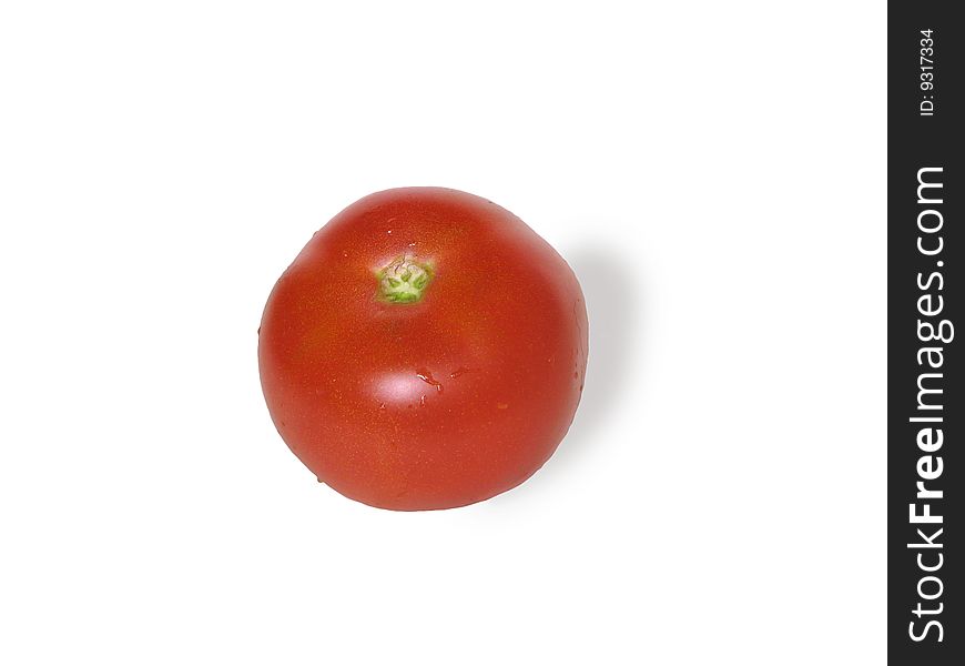 One tomato isolated on white background. One tomato isolated on white background