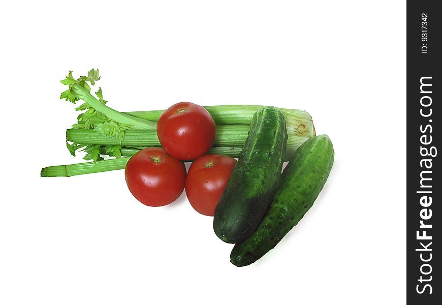 Vegetables isolated on white background