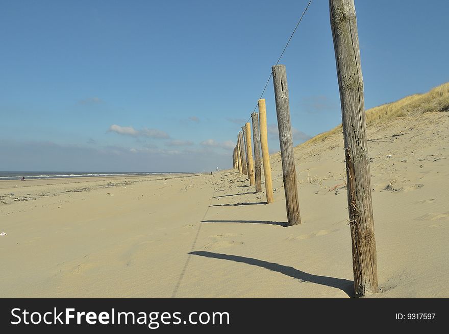 Sea, Beach and dunes at the Dutch coast.