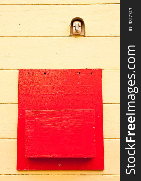 Red post box and door bell switch