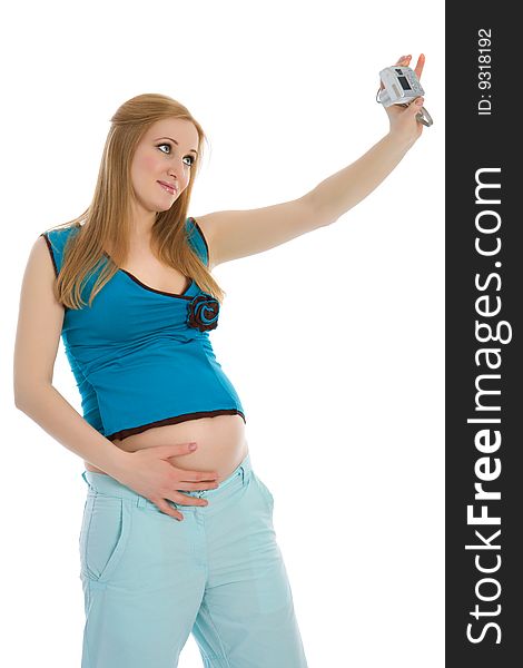 Pregnant Female Make Selfportrait