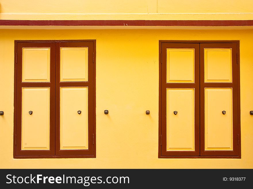 Thai style wood windows