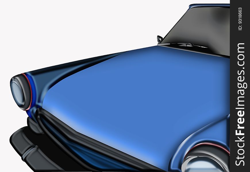 Illustration of blue car