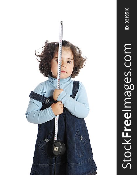 Little girl holding tools