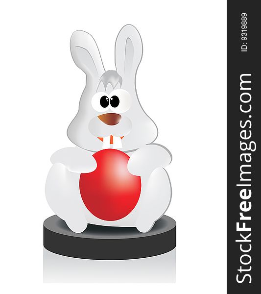 Happy Easter bunny with egg vector