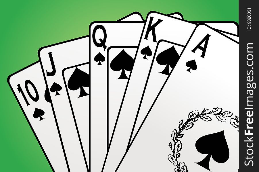 Game cards vector illustration on green background
