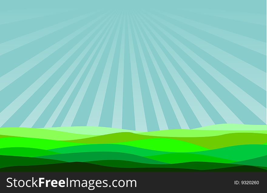 A spring landscape vector illsutration background