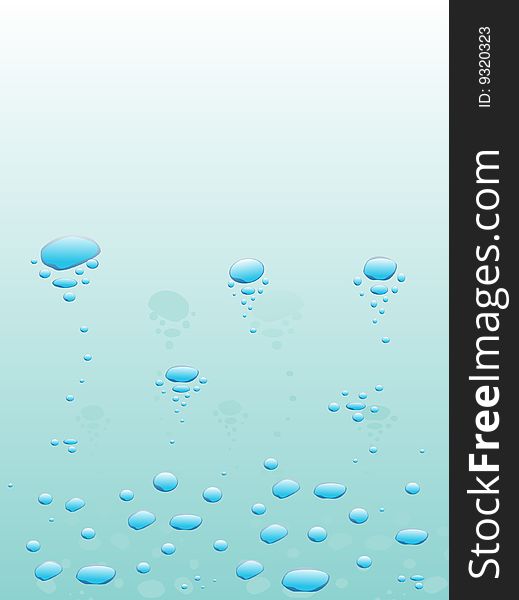 Bubbles in the layer of water vector illustration