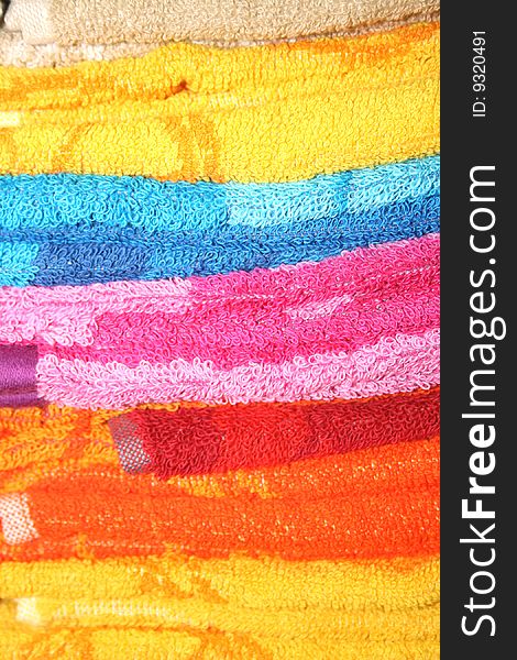 Palette of colors from a stack of towels