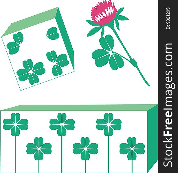 Shamrock set in green color