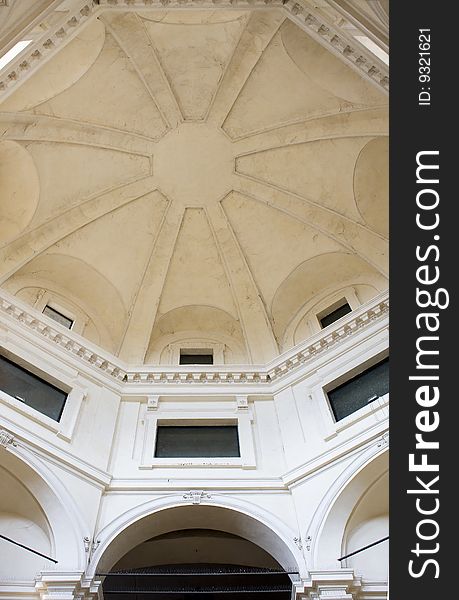 Interior of the dome of a building