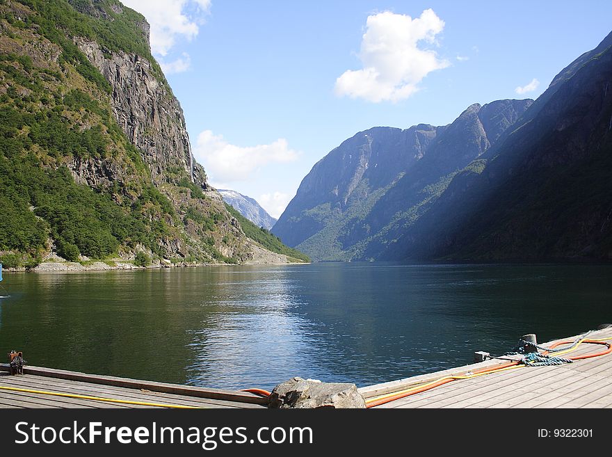 Beautiful fjord in Norway, on the mole view
