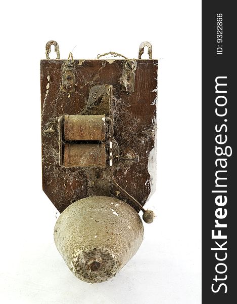 Old door bell isolated on a white background. Old door bell isolated on a white background