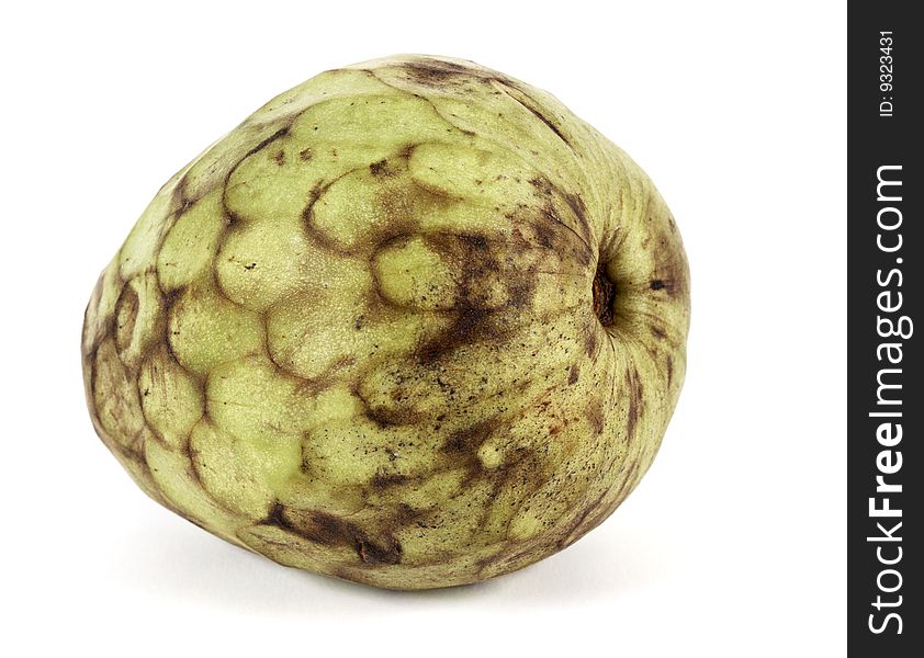 Chirimoya tropical fruit on a white background